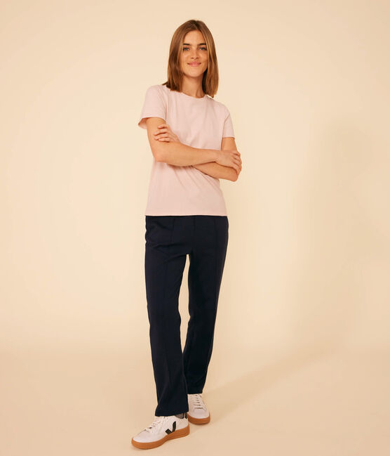 Tee-shirt LE DROIT col rond en coton Femme rose SALINE