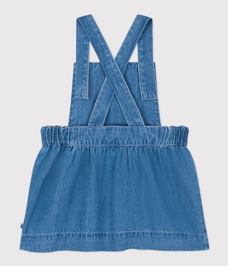 Robe sans manche en denim l&eacute;ger b&eacute;b&eacute; bleu DENIM CLAIR