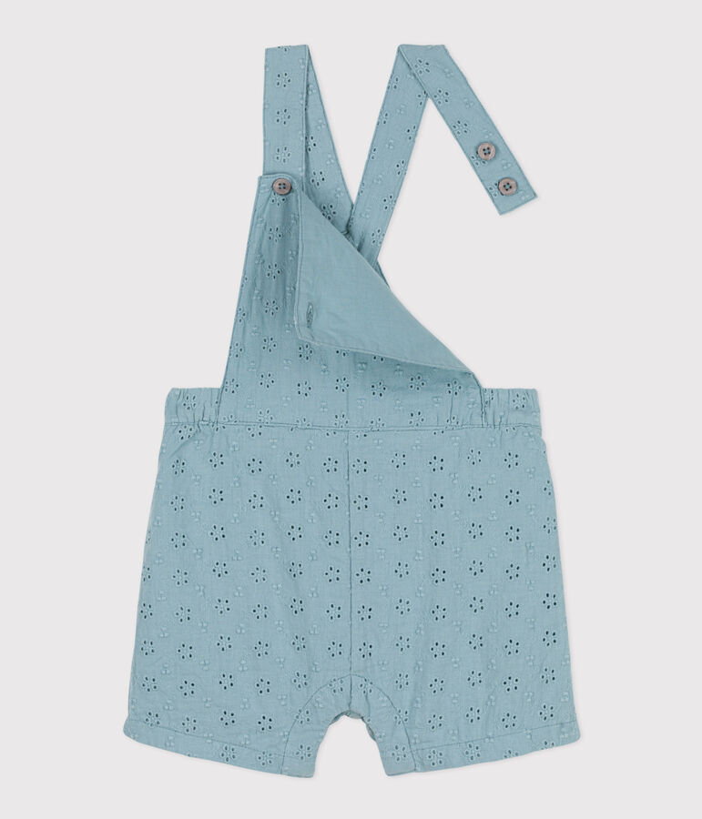 Salopette courte b&eacute;b&eacute; en broderie anglaise vert MIMI