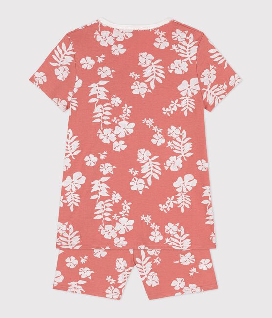 Pyjacourt Hawaï petite fille en coton rose PAPAYE/ MULTICO