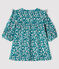 Robe manches longues fleurie bébé fille en velours MOZAIK/écru MULTICO