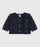 Cardigan bébé en tubique matelassé bleu SMOKING