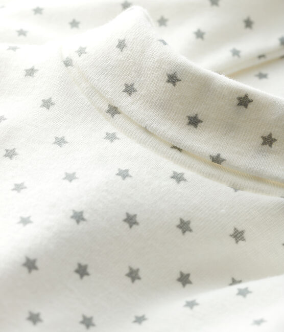 Body manches longues bébé garçon blanc MARSHMALLOW/gris GRIS