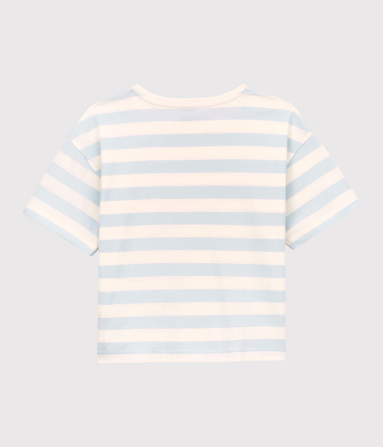 TEE-SHIRT LE BOXY en coton Femme bleu/blanc