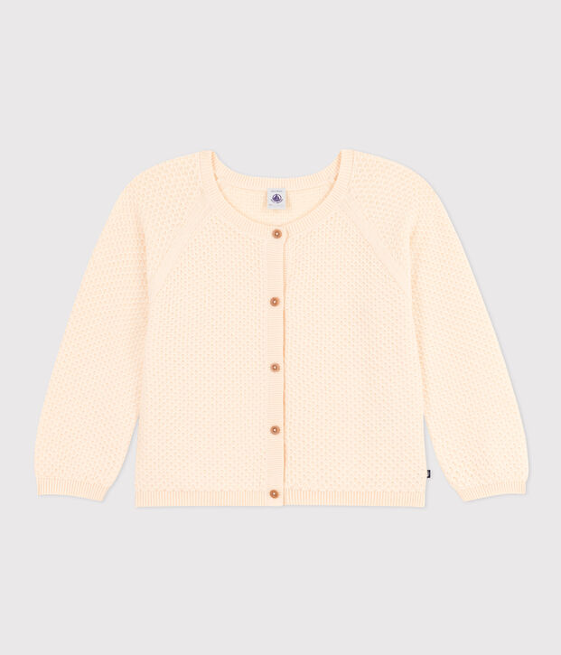 Cardigan en coton enfant fille &eacute;cru