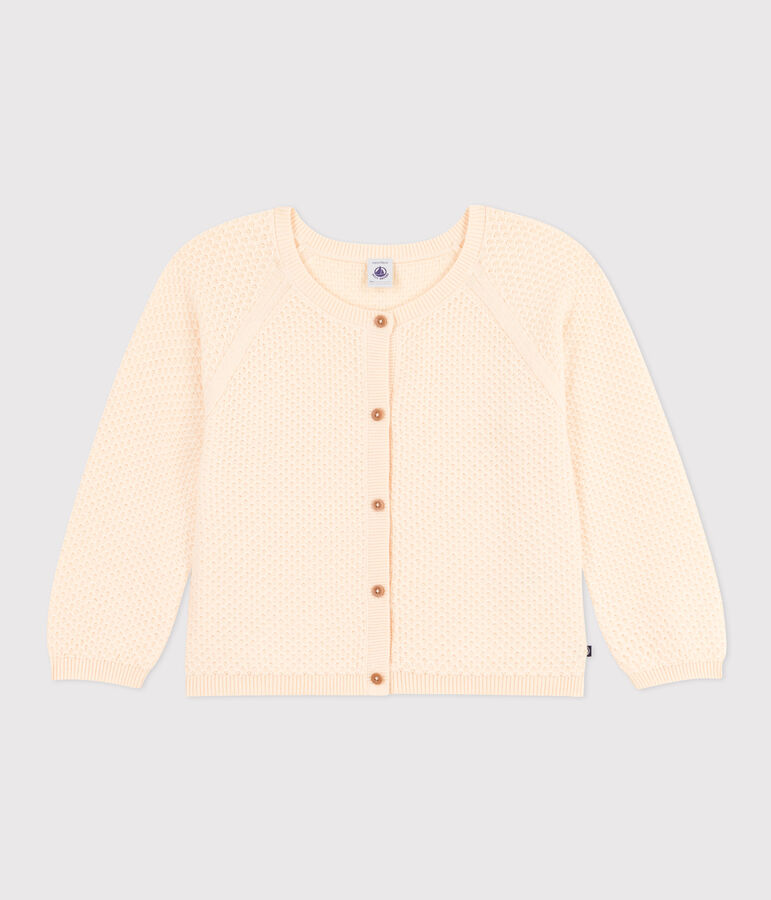 Cardigan en coton enfant fille &eacute;cru AVALANCHE
