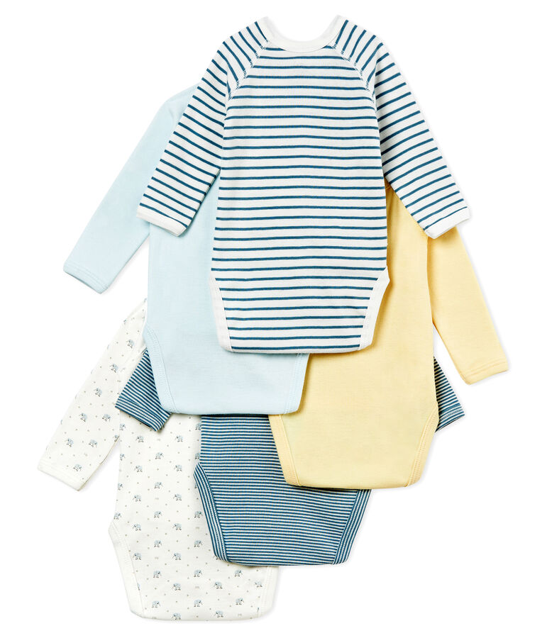 Lot de 5 bodies naissance b&eacute;b&eacute; gar&ccedil;on multicouleur