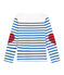 Marinière créative enfant fille blanc MARSHMALLOW/bleu PERSE
