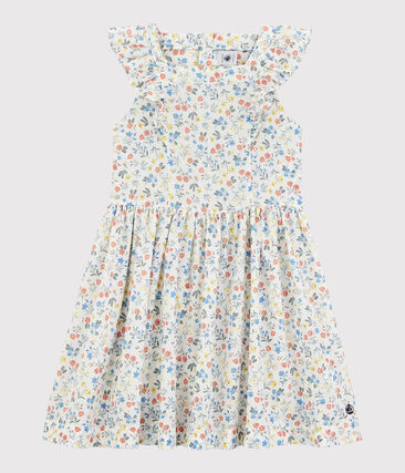 PETIT BATEAU - Robe manches courtes en popeline enfant fille