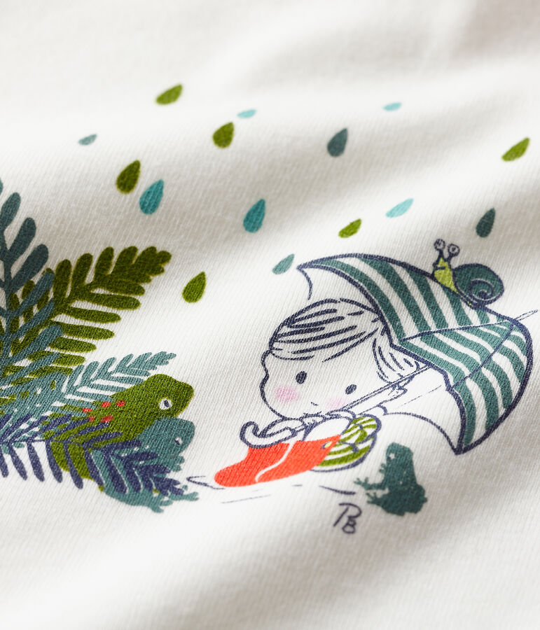 Tee-shirt manches courtes b&eacute;b&eacute; gar&ccedil;on blanc MARSHMALLOW