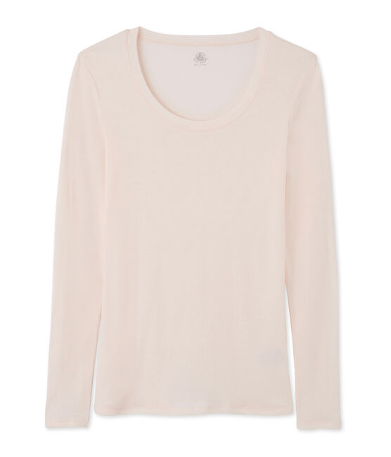 Tee shirt manches longues col danseuse femme rose FLEUR