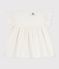 Blouse enfant en coton manches courtes motifs c&oelig;urs blanc MARSHMALLOW