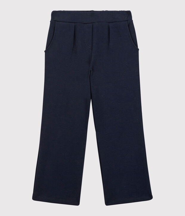 Pantalon flare en coton enfant fille bleu