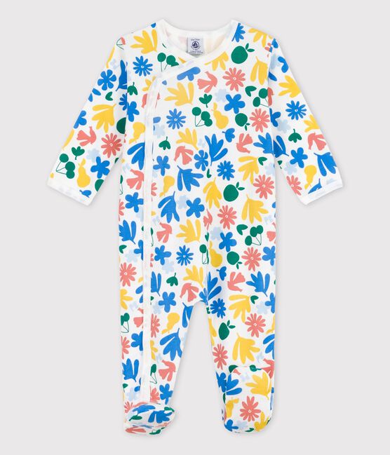 Dors-bien bébé fleuri en coton blanc MARSHMALLOW/blanc MULTICO