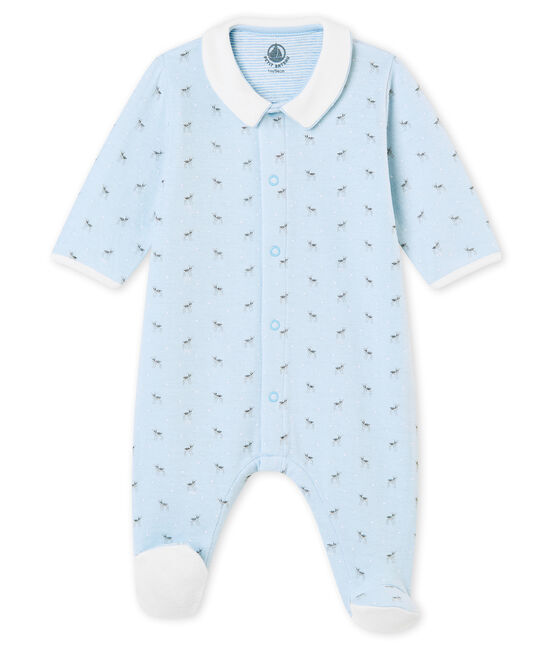 Dors bien bébé garçon en tubique imprimé bleu FRAICHEUR/blanc MULTICO