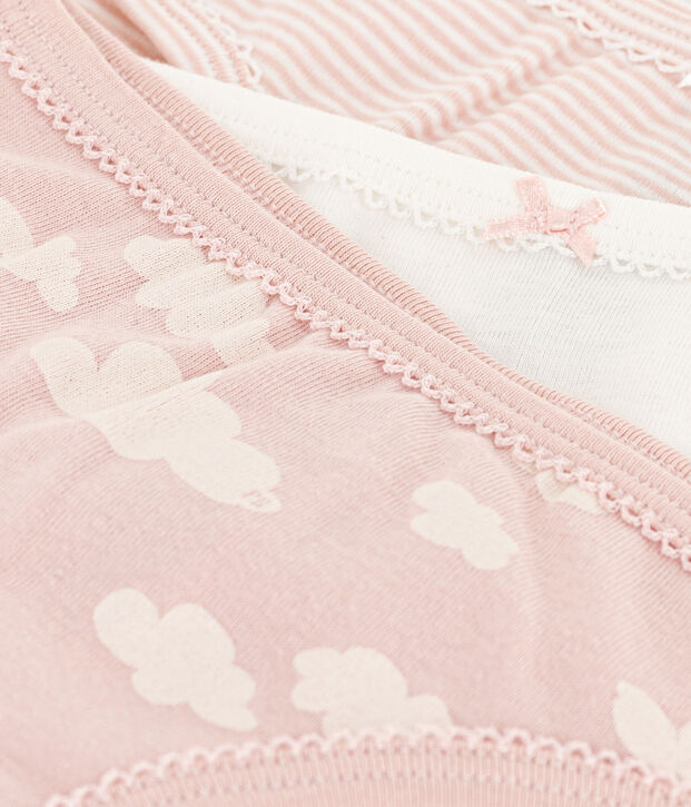 Lot de 3 culottes nuages en coton petite fille multicouleur