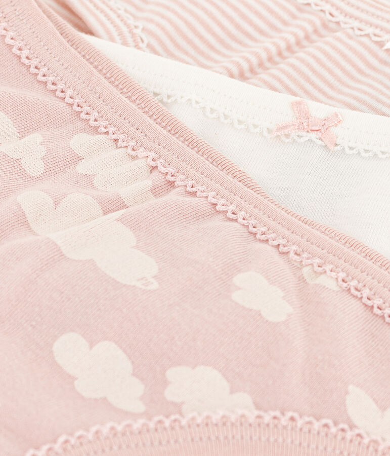 Lot de 3 culottes nuages en coton petite fille multicouleur