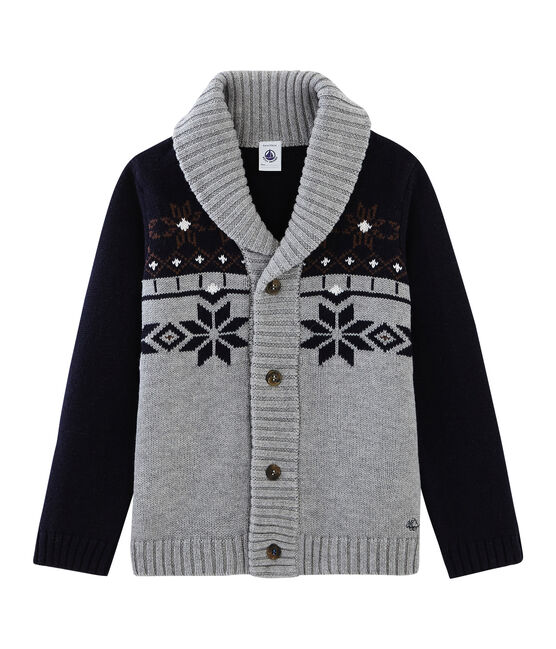 Cardigan tricot enfant garçon gris SUBWAY/bleu SMOKING/ CUIVRE