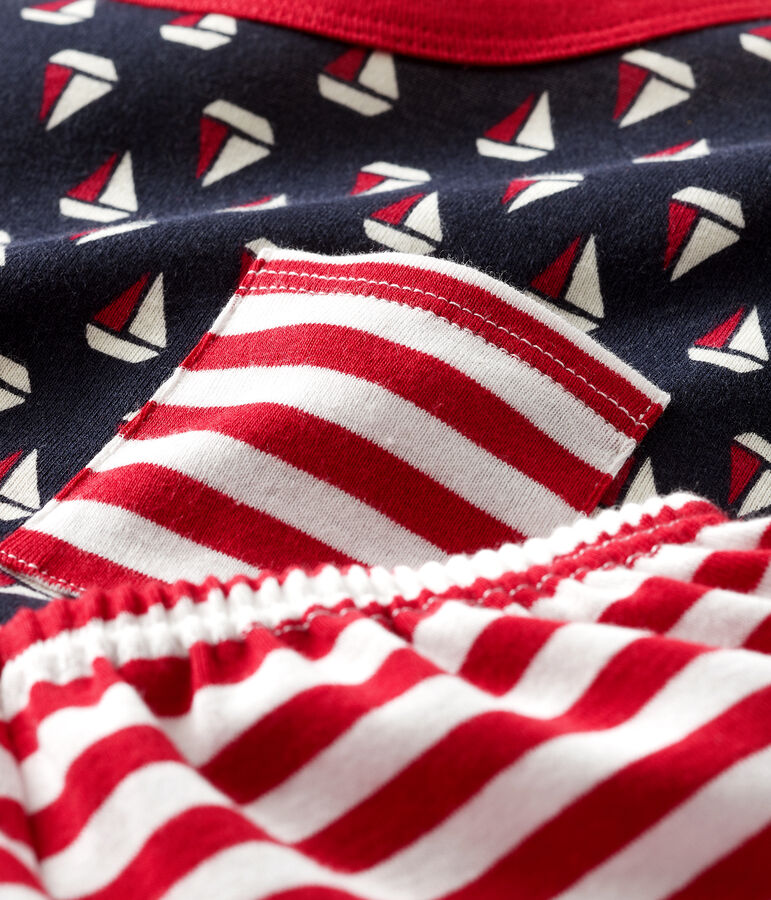 Pyjacourt petit gar&ccedil;on en c&ocirc;te bleu/multicouleur