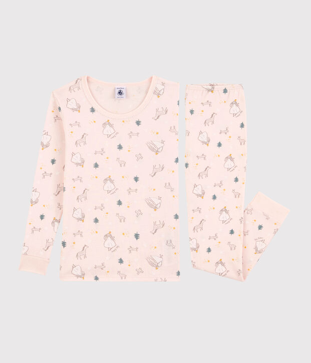 Pyjama snugfit imprim&eacute; princesses petite fille en coton rose/multicouleur