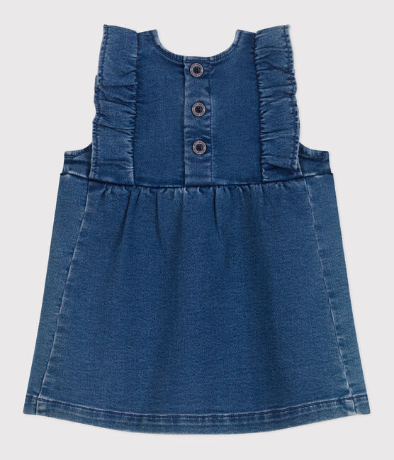 Robe bébé en jean sans manches bleu BLEU DELAVE