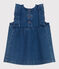 Robe bébé en jean sans manches bleu BLEU DELAVE