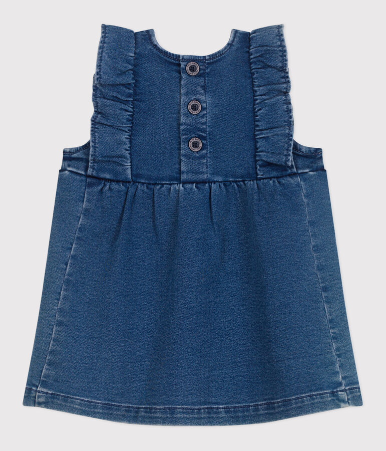 Robe b&eacute;b&eacute; en jean sans manches bleu BLEU DELAVE
