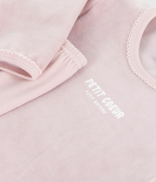 Pyjama en velours enfant rose/multicouleur