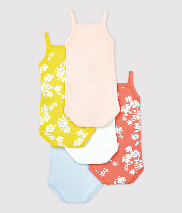 Lot de 5 bodies hawa&iuml; bretelles b&eacute;b&eacute; en coton multicouleur