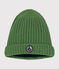 Bonnet bébé en tricot doublé en polaire vert PALMERAIE