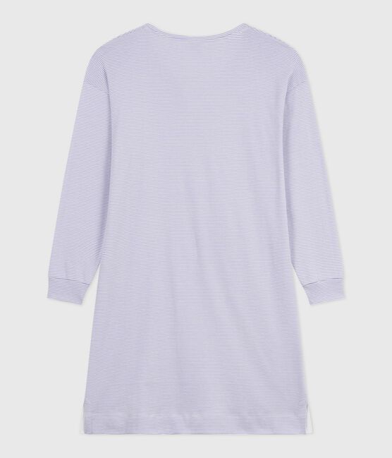 Chemise de nuit femme en coton à rayures blanc SQUAW/ MARSHMALLOW