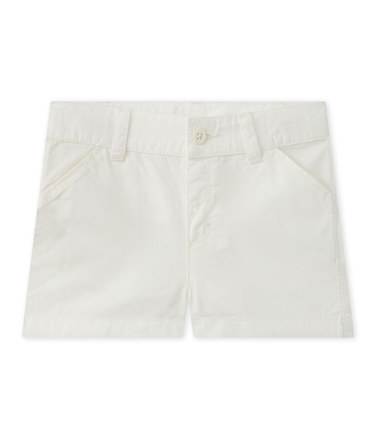 Short b&eacute;b&eacute; gar&ccedil;on en coton blanc MARSHMALLOW