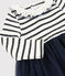 Robe manches longues bébé fille blanc MARSHMALLOW/ SMOKING ARGENT BRILLANT