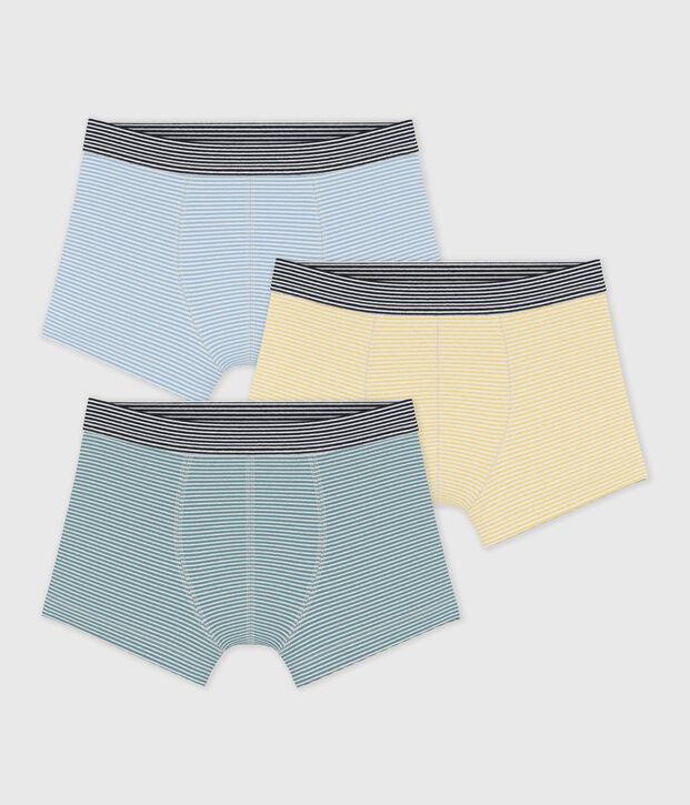 Lot de boxers enfant en coton &agrave; rayures multicouleur