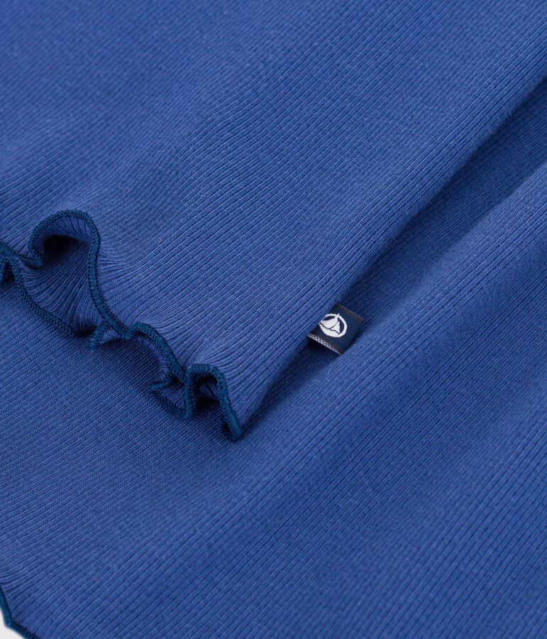 Robe sans manches enfant en coton uni bleu