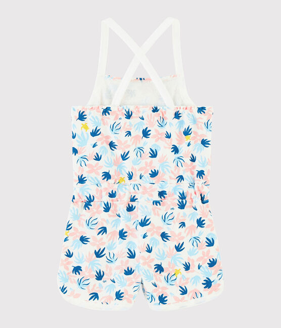 Combishort en bouclette éponge enfant fille blanc MARSHMALLOW/blanc MULTICO