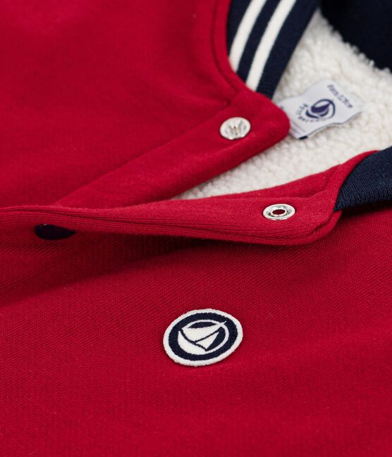 Teddy enfant en coton et sherpa uni AMARANTE