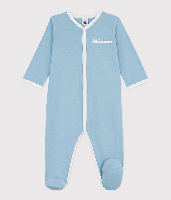 Pyjama bébé en coton uni vert MIMI