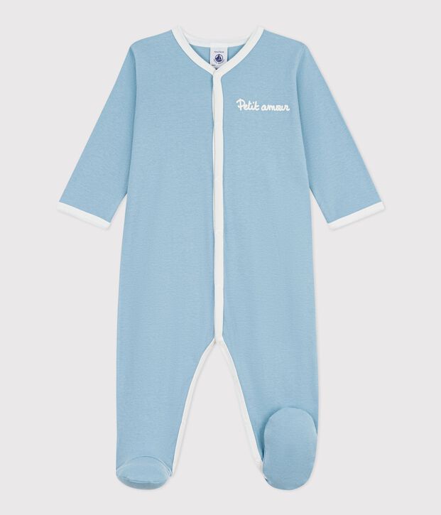 Pyjama b&eacute;b&eacute; en coton uni vert