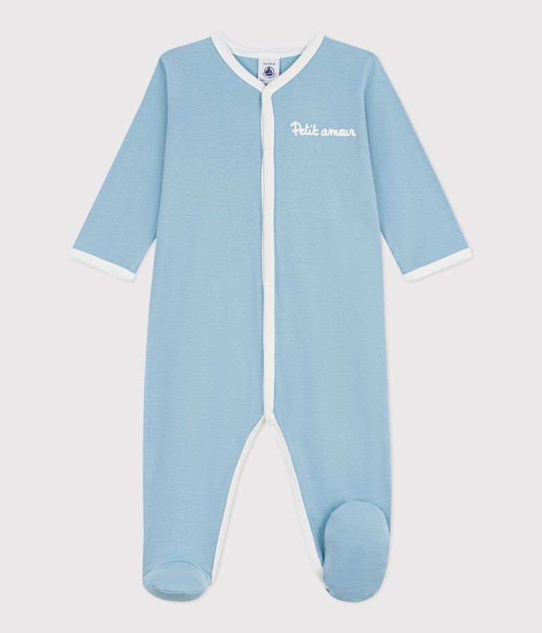 Pyjama b&eacute;b&eacute; en coton uni vert MIMI