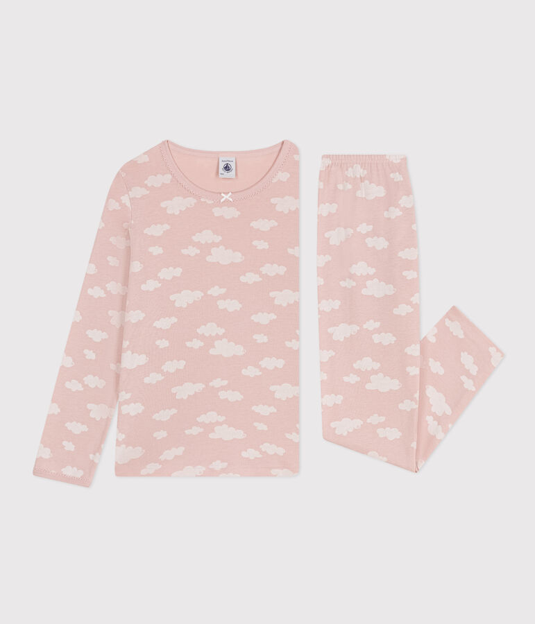 Pyjama imprim&eacute; motif nuage en coton enfant SALINE/ MARSHMALLOW
