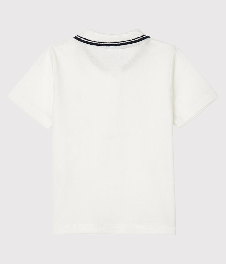 Polo manches courtes b&eacute;b&eacute; gar&ccedil;on blanc MARSHMALLOW