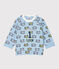 Sweatshirt bébé garçon en molleton bleu JASMIN/blanc MULTICO
