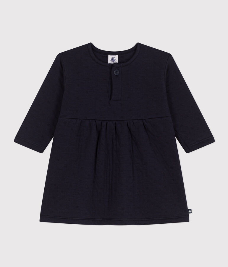 Robe manches longues en tubique matelass&eacute; b&eacute;b&eacute; bleu SMOKING