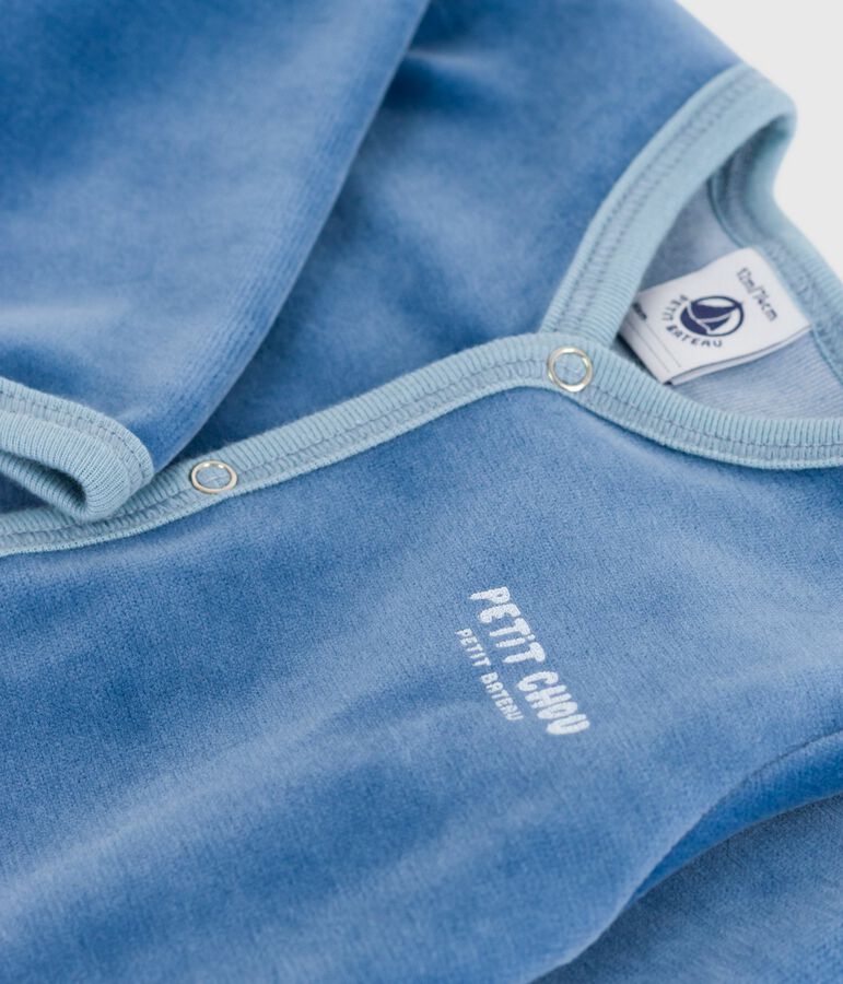 Dors bien en velours b&eacute;b&eacute; bleu/multicouleur