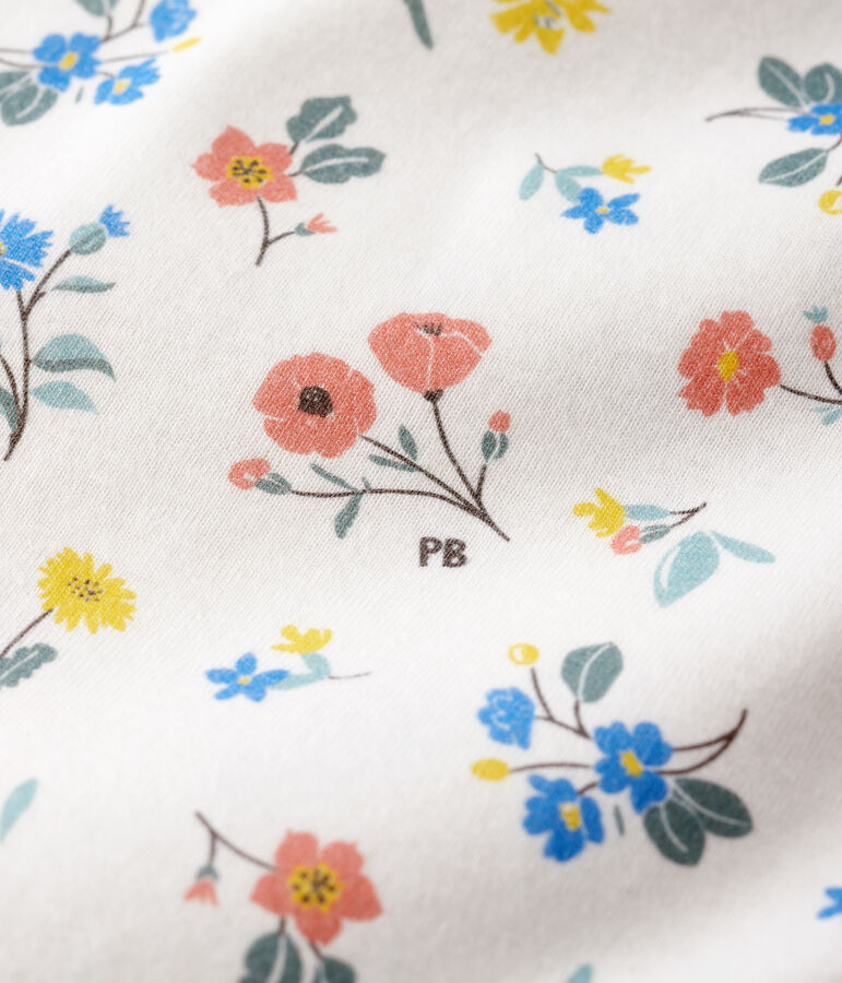 Robe sans manche en coton enfant fille blanc MARSHMALLOW/blanc MULTICO