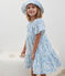 Robe enfant en coton manches courtes imprimé bleu MARSHMALLOW/ PORCELANA