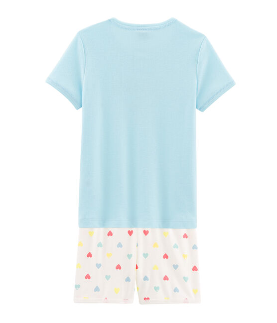 Pyjacourt petite fille en côte bleu GLACIS/blanc MULTICO