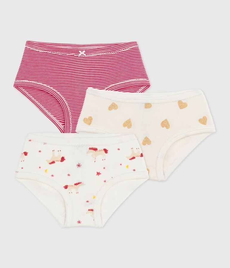 Lot de culottes enfant en coton taille haute imprim&eacute; variante 1