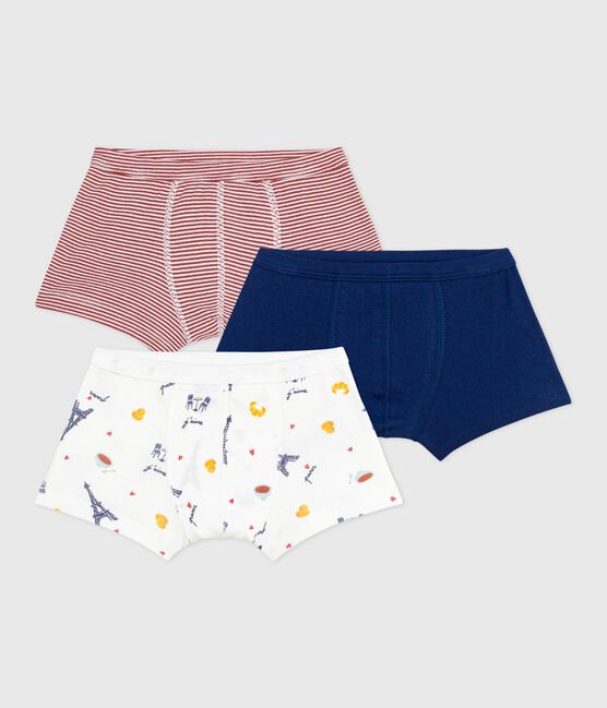 Lot de boxers enfant en coton à ceinture colletée imprimé Paris variante 1